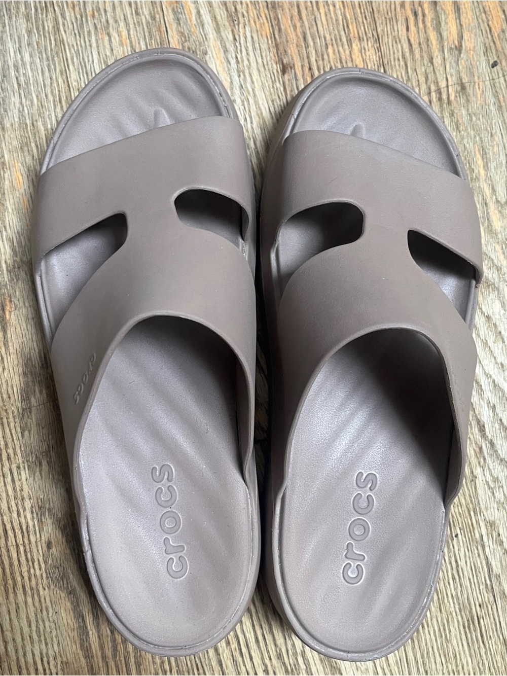 Crocs Getaway Platform H-Strap Slides Mushroom Brown Tan Women’s 11 - Picture 4 of 7